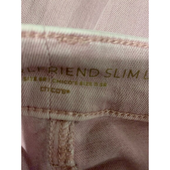 Chicos Size 0.5 Womens 6 R So Slimming Girlfriend Ankle Pants Stretch Faded Pink - Picture 5 of 5